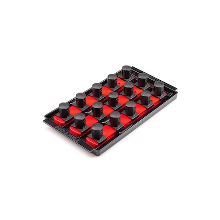 Tekton 3/4 Inch Drive 3-Rail Socket Organizer Set, Red (15-Tool) OST35115